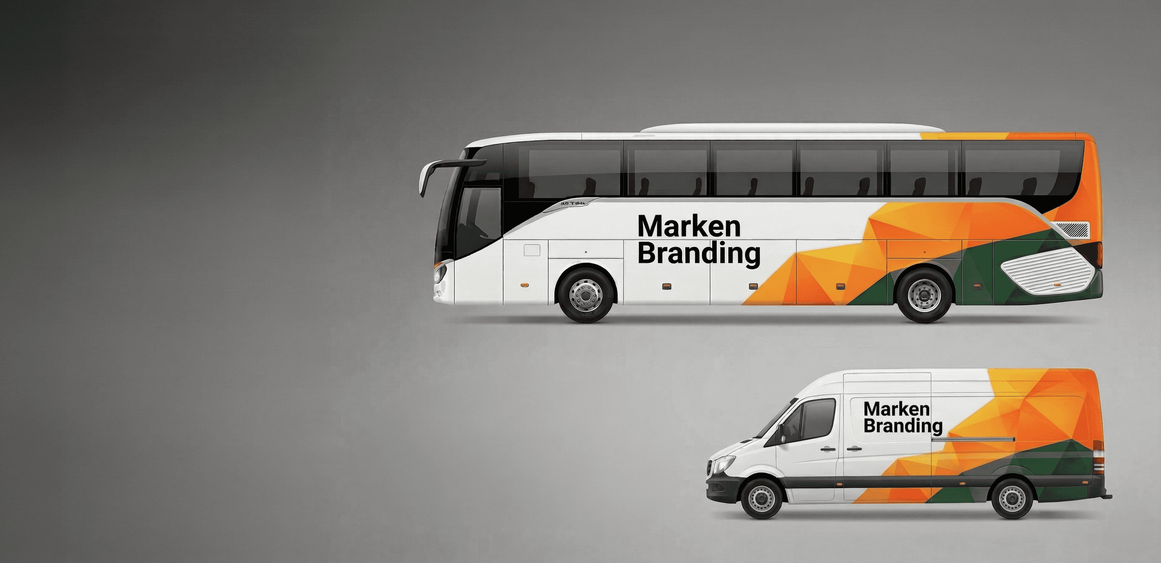 Ihre Firma bekommt ihren eigenen Bus. Marken-Branding der Mietbusse